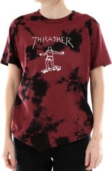Thrasher Women's Gonz Logo Tie Dye T-Shirt - burgundy