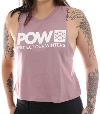 Protect Our Winters Women's POW Stacked Logo Racerback Cropped Tank - heather orchid - view large