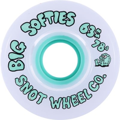 Snot Big Softies Cruiser Skateboard Wheels - white/teal (78a) - view large