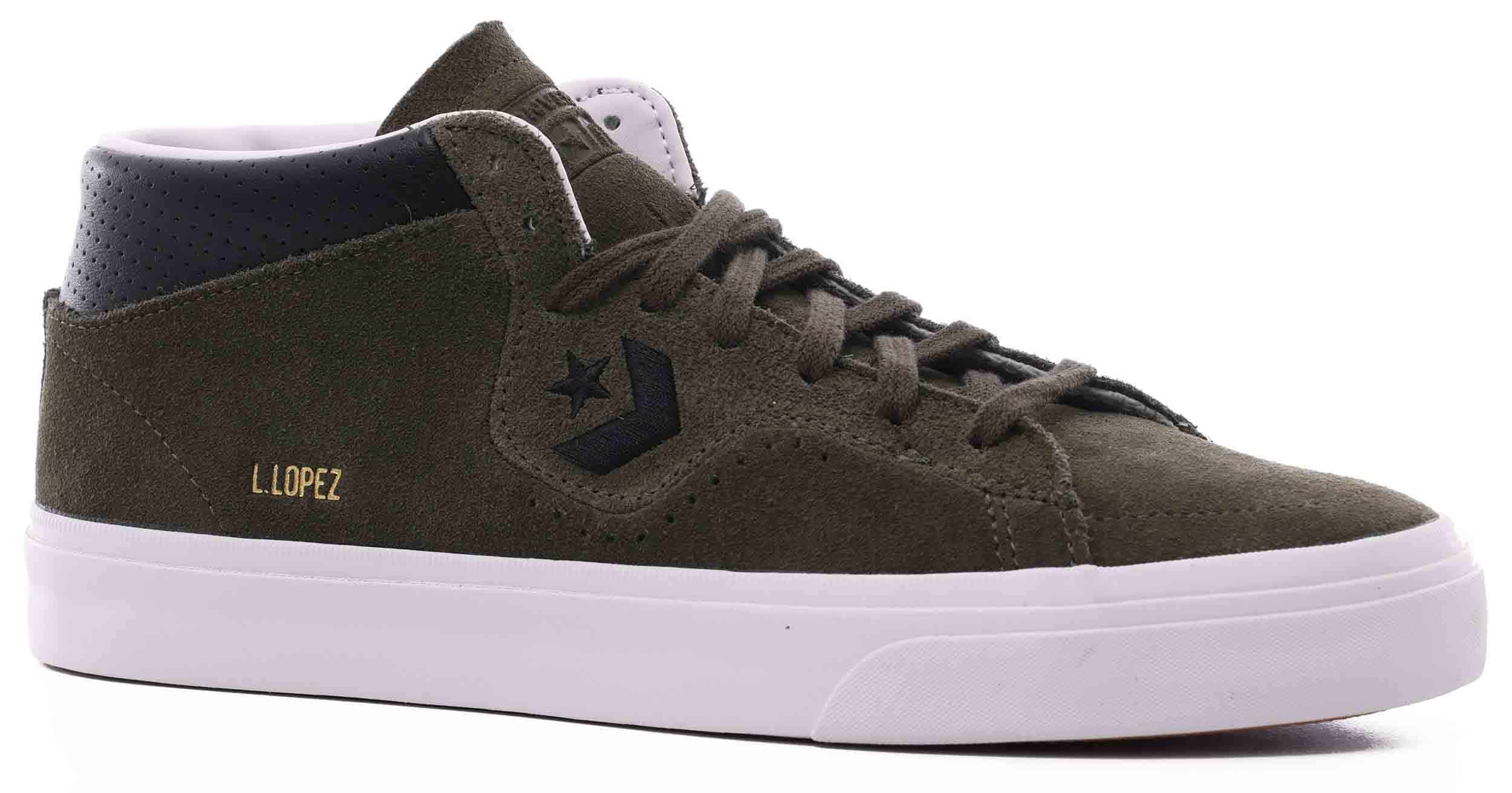 Converse Louie Lopez Pro Mid Skate Shoes cargo khaki/black/white