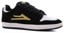 black/gold suede