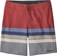 Patagonia Hydropeak 18" Boardshorts - santa cruz stripe: sumac red