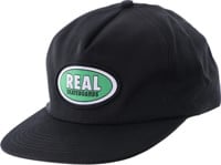 Real Oval Snapback Hat - black/green