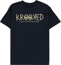 Krooked Krooked Eyes T-Shirt - midnight navy/off white