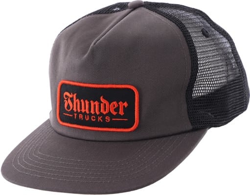 Thunder Script Patch Snapback Hat - charcoal/black - view large