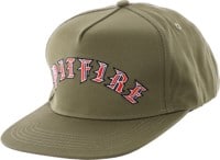 Spitfire Old E Arch Snapback Hat - olive/red