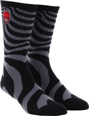 Spitfire Bighead Fill Embroidered Swirl Sock - black/charcoal/red - view large
