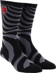 Spitfire Bighead Fill Embroidered Swirl Sock - black/charcoal/red