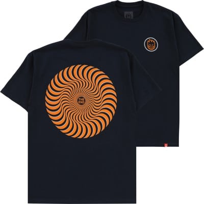 Spitfire Classic Swirl Overlay T-Shirt - midnight navy/orange-silver fleck - view large
