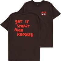 Krooked Strait Eyes T-Shirt - dark chocolate/red
