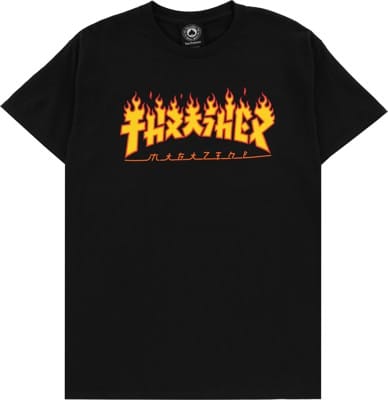 Thrasher Godzilla Flame T-Shirt - black - view large