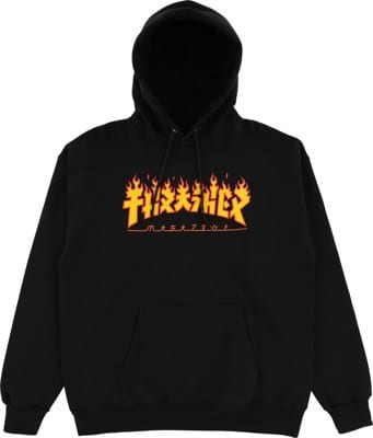 Thrasher Godzilla Flame Hoodie - black - view large