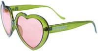 Happy Hour Heart Ons Sunglasses - moss green