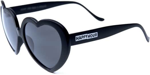 Happy Hour Heart Ons Sunglasses - matte black/black lens - view large