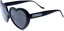 Happy Hour Heart Ons Sunglasses - matte black/black lens