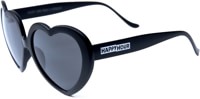 Happy Hour Heart Ons Sunglasses - matte black/black lens