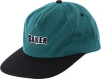 Baker Brand Logo Snapback Hat - black/aqua