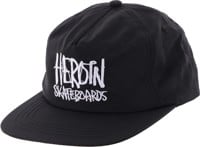 Heroin Script Snapback Hat - black