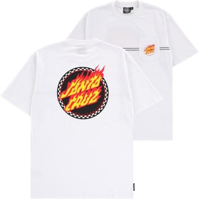 Santa Cruz Check Ringed Flamed Dot Pocket T-Shirt - white - view large