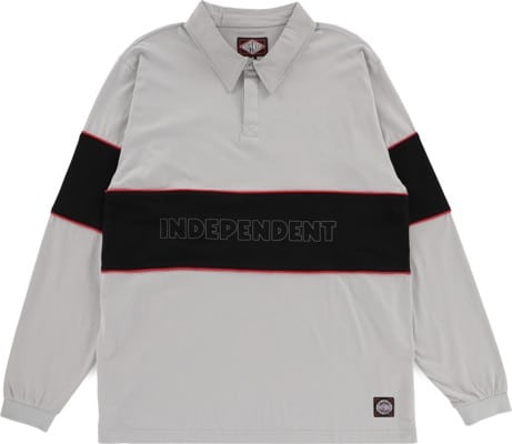 Independent ITC Streak L/S Rugby Polo Shirt - grey/black - view large