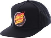 Santa Cruz Check Ringed Flamed Dot Snapback Hat - black
