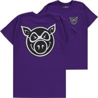Pig F & B Head T-Shirt - purple heather