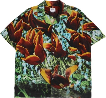 Obey Bloom S/S Shirt - orange multi - view large
