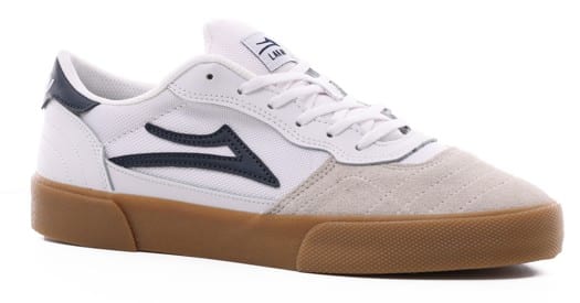 Lakai Cambridge Skate Shoes - white/navy suede - view large