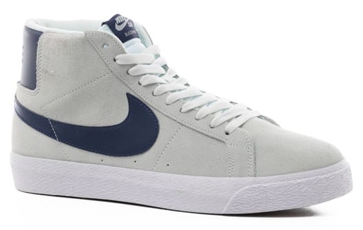 Nike SB Zoom Blazer Mid Skate Shoes - barely green/navy-barely green-white - view large
