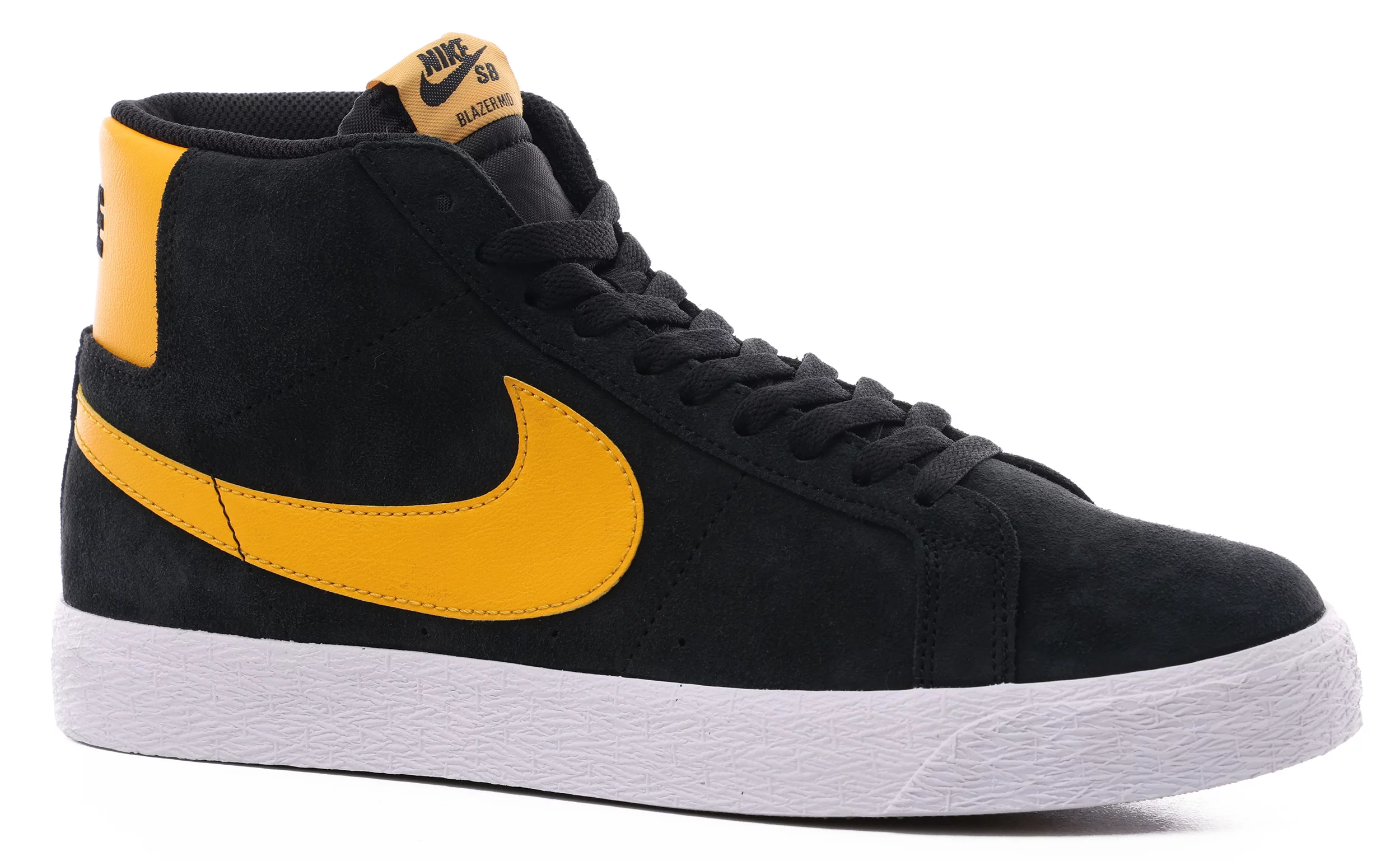 Nike Sb Zoom Blazer Mid Skate Shoes Black University Gold Black White Free Shipping Tactics