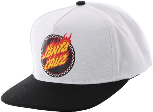 Santa Cruz Check Ringed Flamed Dot Snapback Hat - white/black - view large