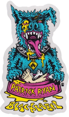 Black Label Ryan Sick Dog Sticker - blue/pink/yellow - view large