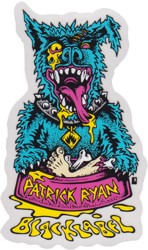 Black Label Ryan Sick Dog Sticker - blue/pink/yellow