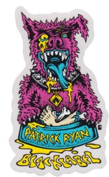 Black Label Ryan Sick Dog Sticker - pink/blue/yellow