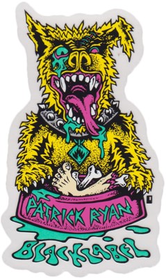 Black Label Ryan Sick Dog Sticker - yellow/pink/green - view large