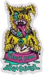 Black Label Ryan Sick Dog Sticker - yellow/pink/green