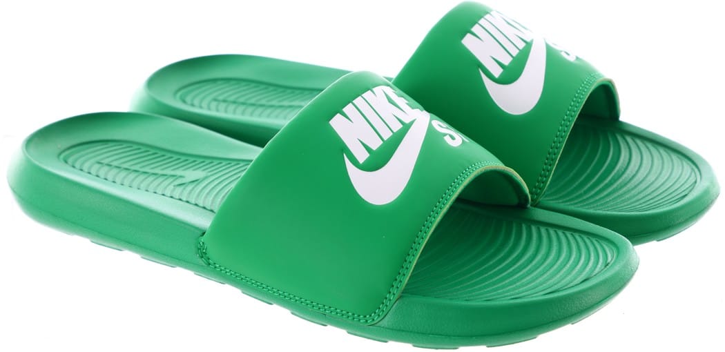 mint green nike slides