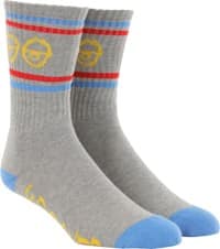 Krooked Eyes Sock - heather/yellow/blue/red