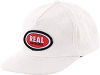 Real Oval Snapback Hat - white/red