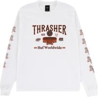 HUF Thrasher x HUF Monteray L/S T-Shirt - white