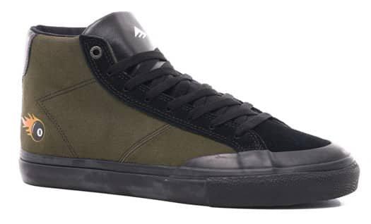 Emerica Omen High Top Skate Shoes - (erik winkowski) black/olive - view large