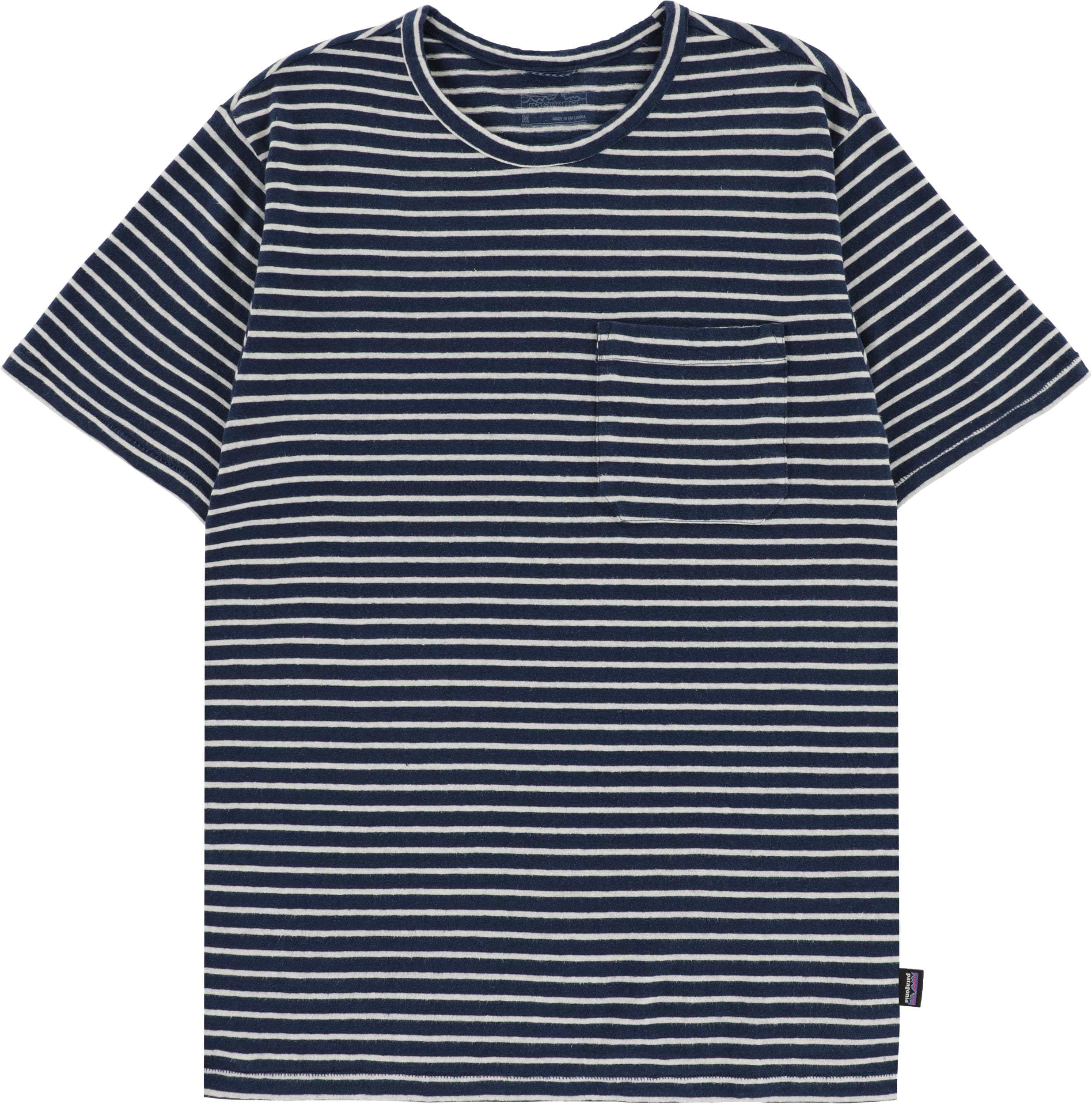 Patagonia Trail Harbor Pocket T-Shirt - meiners stripe: tidepool blue ...