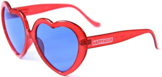 Happy Hour Heart Ons Sunglasses - red/blue lens - view large