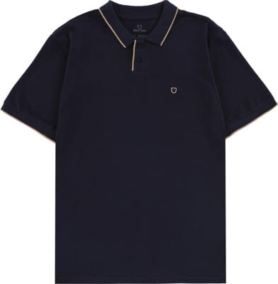 Brixton Proper Polo Shirt - navy/tan - view large