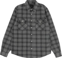 Brixton Bowery Summer Weight Flannel Shirt - black/pebble
