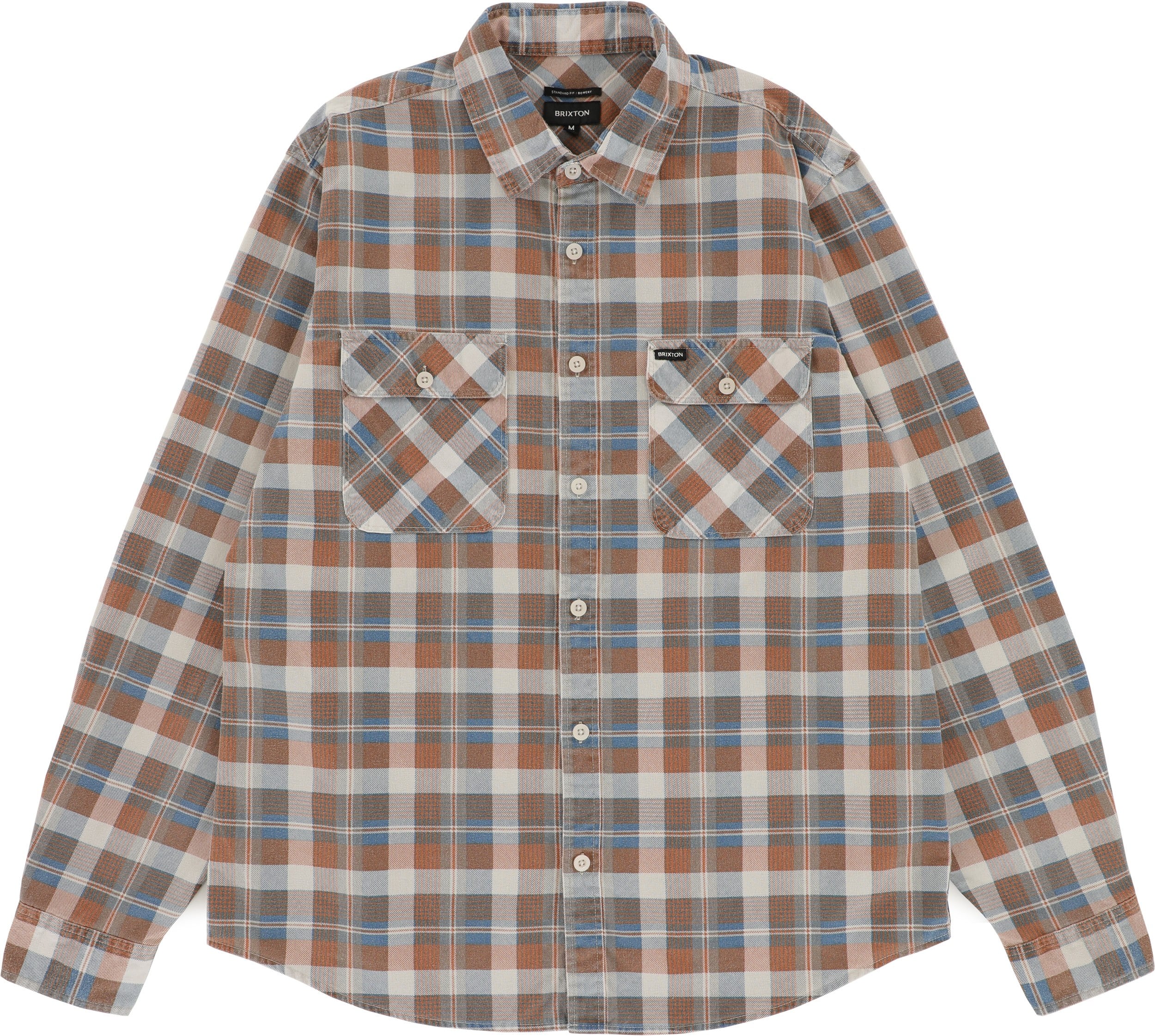 Brixton Bowery Summer Weight Flannel Shirt - blue/orange | Tactics