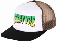 Creature Logo Mesh Trucker Hat - white/tan/black