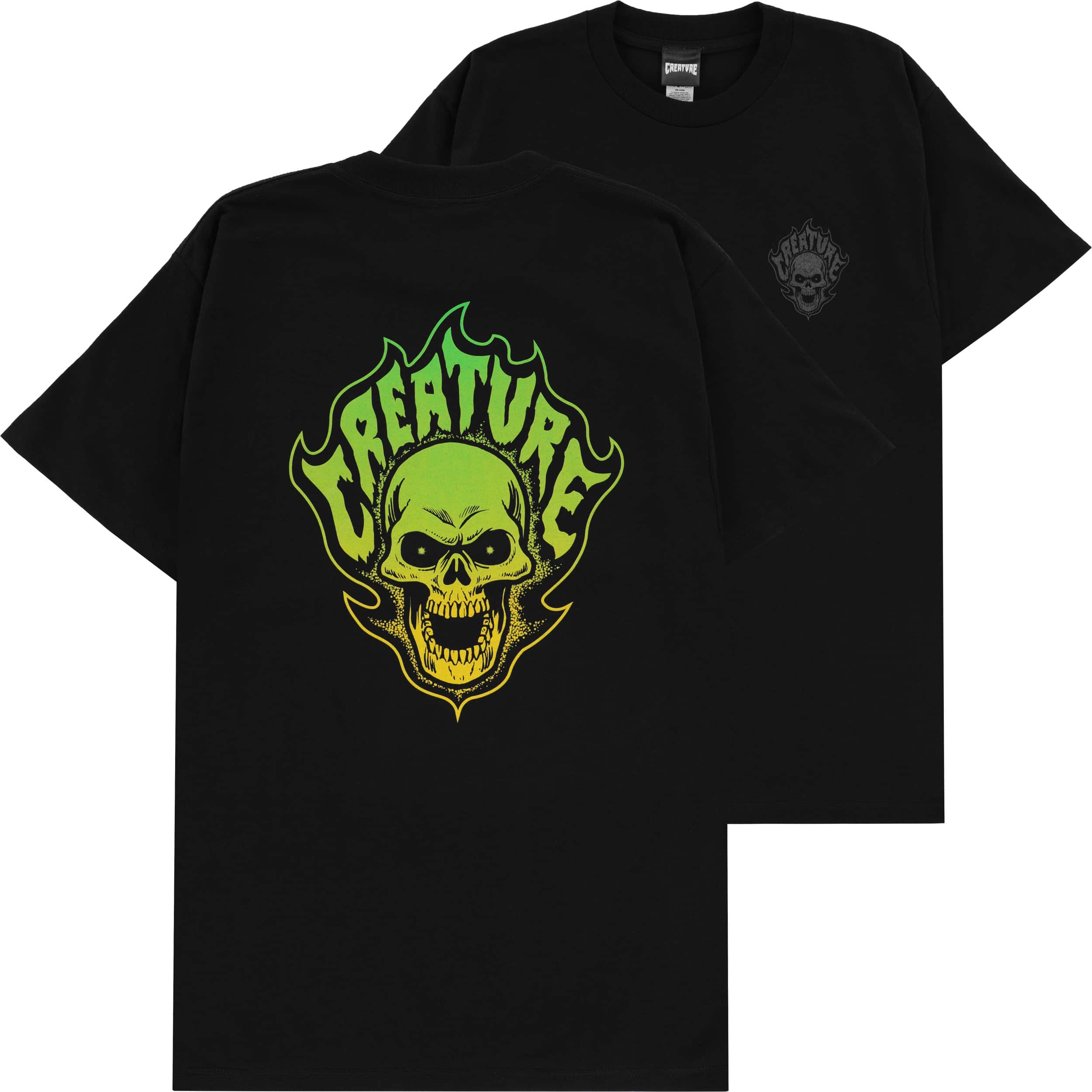 Creature Bonehead Flame T-Shirt - black | Tactics