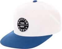 Brixton Oath III Snapback Hat - off white/sky blue