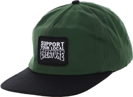 Creature Support Patch Snapback Hat - green/black - view large
